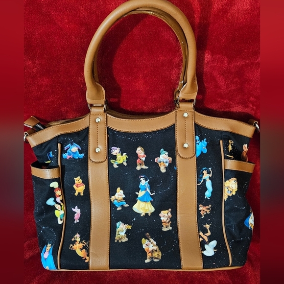 Disney Character Print Black and Tan Women's Bag - Picture 3 of 10